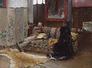 Pascal Dagnan-Bouveret Sulking  Gustave Courtois in his studio china oil painting artist